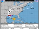 The projected path of Hurricane Laura as of 2100 UTC on Tuesday, August 25. [NOAA Graphic]